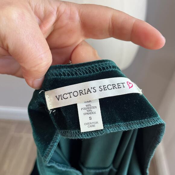 Victoria’s Secret Y2K Velvet Mini Dress Size S Emerald Green Party 90s - Picture 5 of 6